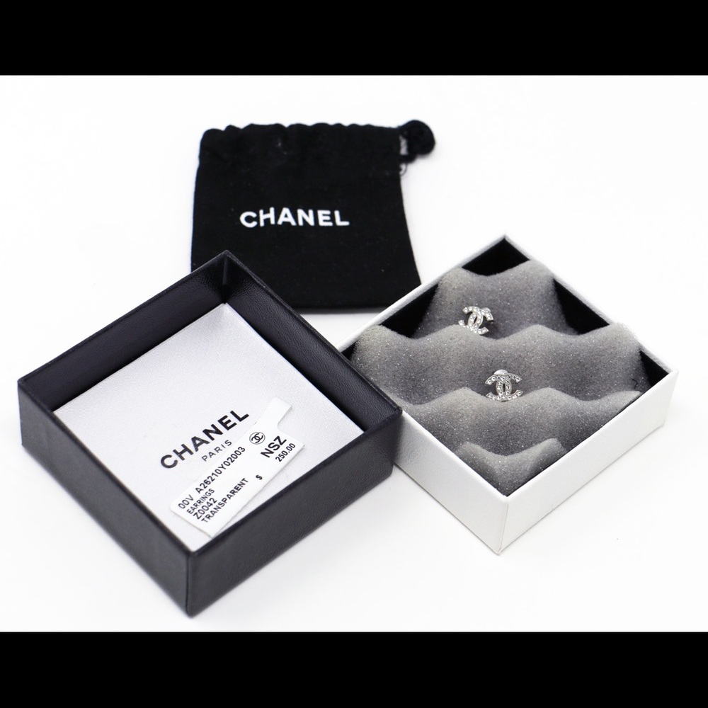 Chanel Cc Crystal Earrings 100% authentic